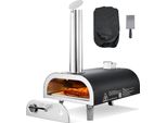 Vevor Forno Per Pizza Da Esterno Forno Per Pizza A Pellet Da 12 Pollici Con Termometro Integrato (Max. 540 °C) & Paletta & Borsa Per Il Trasporto, Forno Per Pizza Portatile Per Giardino E Campeggio, Argento