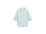 Tom Tailor Damen Plus Size - Bluse Mit Brusttaschen, Blau, Uni, Gr. 46
