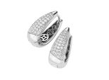 Paar Creolen "Ovale Form, Mit Zirkonia, Silber 925", Silber, Giorgio Martello Milano, Ohrringe, Damen, Silber 925 (Sterlingsilber)