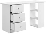 [Scrivania Bianca 120X49X72Cm Con 3 Ripiani E Cassetti Scrivania Per Ufficio Scrivania Per Computer Tavolo Per Pc