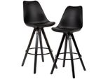Wohnling 2Er Set Barhocker WL6.126 Kunstleder Schwarz
