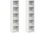Scaffali Per Cd 2 Pz. Bianco 21X16X93,5 Cm Materiale A Base Di Legno