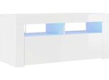 Mobile Tv Con Luci Led Bianco Lucido 90X35X40 Cm