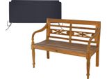 Panchina Da Giardino Teako Design Aoste In Teak - Panchina In Legno Massiccio Resistente Alle Intemperie Con Schienale Floreale (120 Cm, Nero)