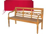 Panchina Da Giardino Teako Design Aoste In Teak - Panchina In Legno Massiccio Resistente Alle Intemperie Con Schienale Floreale (150 Cm, Rosso)