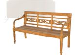 Panchina Da Giardino Teako Design Aoste In Teak - Panchina In Legno Massiccio Resistente Alle Intemperie Con Schienale Floreale (150 Cm, Crema)