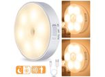 2X Luce Notturna A Led Con Rilevatore Di Movimento Luce Crepuscolare Ricaricabile Usb Bianco Caldo Per Scale, Guardaroba