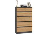 Cassettiera Stretta Con Cassetti Taavi - Rovere Artisan / Antracite