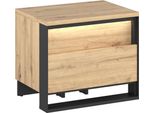 Comodino Con Illuminazione A Led Farn - Rovere Artigianale / Nero