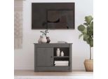 The Living Store Mobile Tv Grigio 70X36,5X52 Cm In Legno Di Pino Massiccio