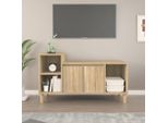 The Living Store Mobile Tv Rovere Sonoma 100X35X55 Cm Materiale In Legno
