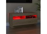 The Living Store Mobile Tv Con Luci Led Rovere Sonoma 80X35X40 Cm