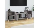 The Living Store Mobile Tv Grigio Sonoma 160X35X55 Cm Materiale Legno