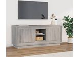 The Living Store Mobile Tv Grigio Sonoma 102X35X45 Cm Materiale Legno
