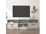 The Living Store Mobile Tv Grigio Cemento 150X33,5X45 Cm Materiale In Legno