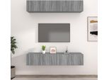 The Living Store Mobili Tv 4 Pz. Grigio Sonoma 80X30X30 Cm Materiale A Base Di Legno