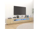 The Living Store Mobile Tv Con Luci Led Rovere Sonoma 260X35X40 Cm