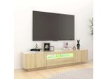 The Living Store Mobile Tv Con Luci Led Rovere Sonoma 180X35X40 Cm