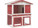 The Living Store Conigliera A 3 Ante In Legno Rosso