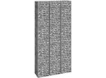 The Living Store Letti Rialzati In Gabbioni 3 Pz. 30X30X200 Cm In Ferro