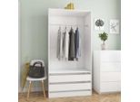 The Living Store Armadio Bianco 100X50X200 Cm Materiale A Base Di Legno