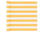 The Living Store Schermo Protettivo Per Balcone Bianco E Giallo 90X400 Cm Tessuto Oxford