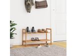 The Living Store Portascarpe 69X27X41 Cm In Noce Massiccio