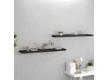 The Living Store Mensole Galleggianti 2 Pezzi Nero 120X23,5X3,8 Cm Mdf