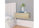 The Living Store Comodino Sospeso Rovere Sonoma 40X30X15 Cm Materiale Legno