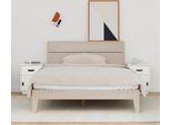The Living Store Comodini 2 Pz. Bianco 40X34X55 Cm In Legno Di Pino Massiccio