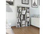 The Living Store Divisorio Per Ambienti/Libreria Grigio Cemento 100X24X140 Cm Materiale A Base Di Legno