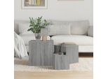 The Living Store Tavolini 3 Pezzi. Materiale A Base Di Legno Sonoma Grigio