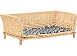 The Living Store Cestino Per Cani Con Cuscino 90X54X35 Cm In Vimini Naturale