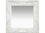 The Living Store Specchio Da Parete In Stile Barocco 40X40 Cm Bianco