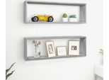 Vidaxl Mensole Da Parete 2 Pz. Grigio Sonoma 80X15X26,5 Cm Materiale A Base Di Legno - Mensola A Muro - Mensola A Cubo - Mensola Galleggiante