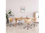 The Living Store Sedie Da Pranzo 4 Pz. Girevoli In Ecopelle Crema