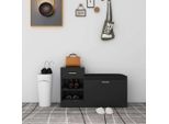 The Living Store Panca Per Scarpe Nero Lucido 94,5X31X57 Cm Materiale A Base Di Legno