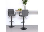 The Living Store Sgabello Da Bar 2 Pezzi. Tessuto Grigio Chiaro