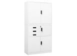 The Living Store Armadio Da Ufficio Bianco 90X40X180 Cm In Acciaio