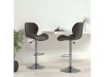 The Living Store Sgabello Da Bar 2 Pezzi. Velluto Grigio Scuro