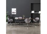 The Living Store Sedie Da Pranzo Girevoli 4 Pz. Tessuto Grigio