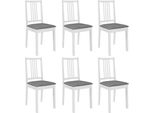 The Living Store Sedie Da Pranzo Con Cuscini 6 Pz. Legno Massiccio Bianco