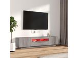 Vidaxl Set Di Mobili Tv 2 Pezzi Luci Led Grigio Sonoma In Legno - Mobili Tv