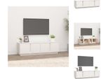 Mobile Tv Vidaxl Bianco 140X40X40 Cm In Legno Di Pino Massiccio - Mobili Tv