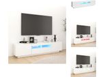 Vidaxl Mobile Tv Con Luci Led Bianco 180X35X40 Cm - Mobili Tv