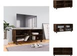 Mobile Tv Con Rotelle Vidaxl Rovere Fumé 90X35X35 Cm Materiale A Base Di Legno - Mobili Tv