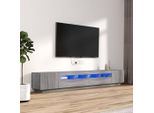 Vidaxl Set Di Mobili Tv 3 Pezzi Luci Led Grigio Sonoma In Legno - Mobili Tv