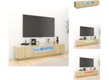 Mobile Tv Vidaxl Con Luci Led Rovere Sonoma 180X35X40 Cm - Mobili Tv