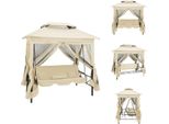 Vidaxl Pavilion Panchina Trasformabile Per Altalena Bianco Crema - Hollywood Swings