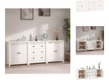 Vidaxl Credenza Bianca 210X35X80 Cm In Legno Di Pino Massiccio - Credenze
